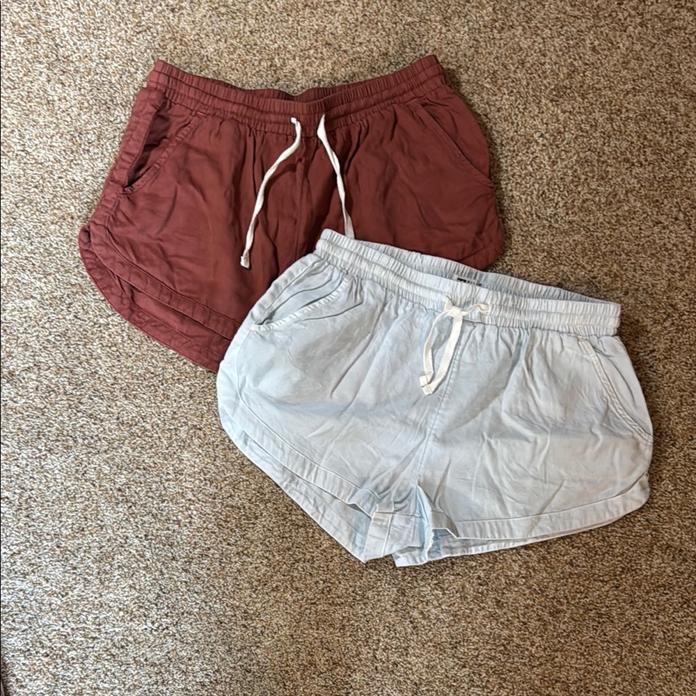Billabong Athletic Shorts Rust and Light Blue Relaxed Fit